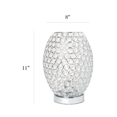 Elegant Designs Elipse Crystal Decorative Curved Accent Uplight Table Lamp, Chrome LT1064-CHR